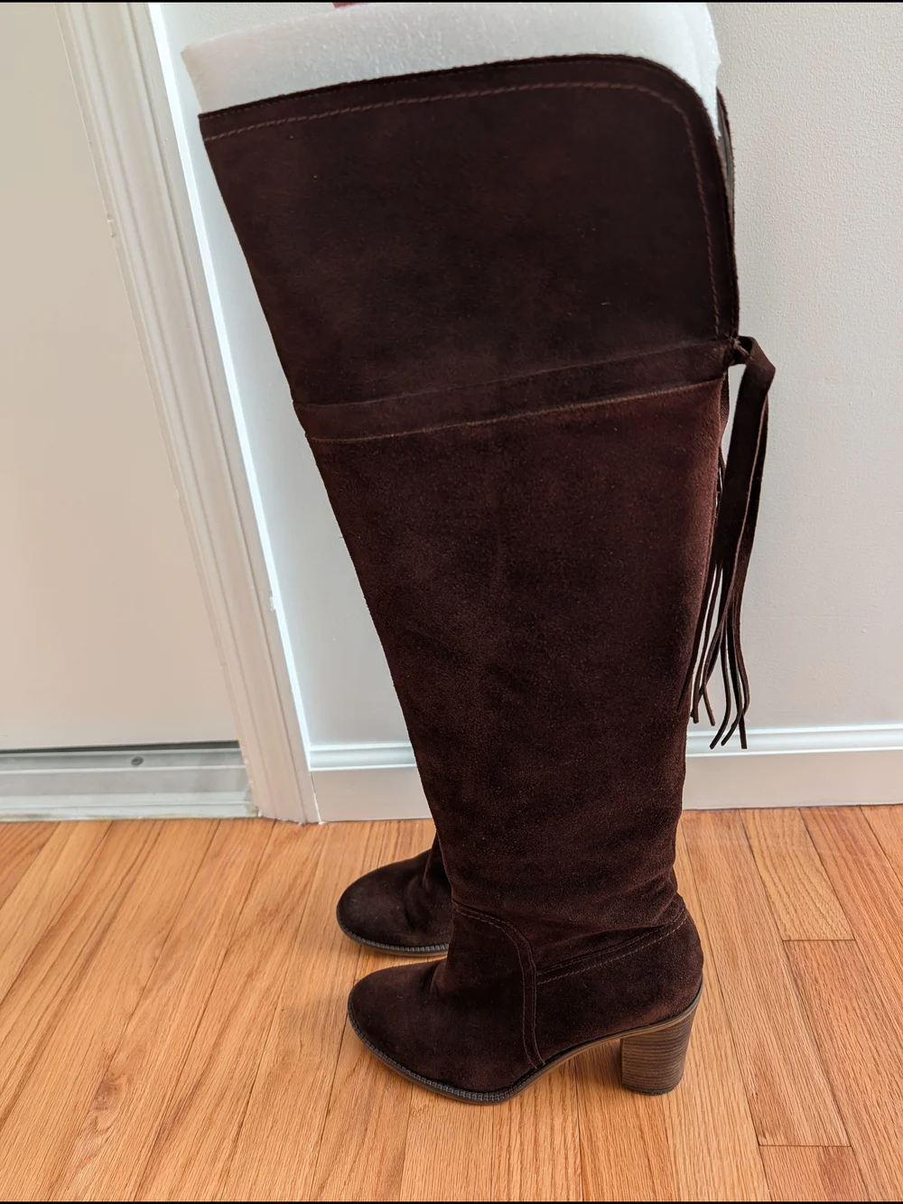Franco Sarto L'Eckhart Java Leather Over-the-Knee Boots | Brown Suede 9.5